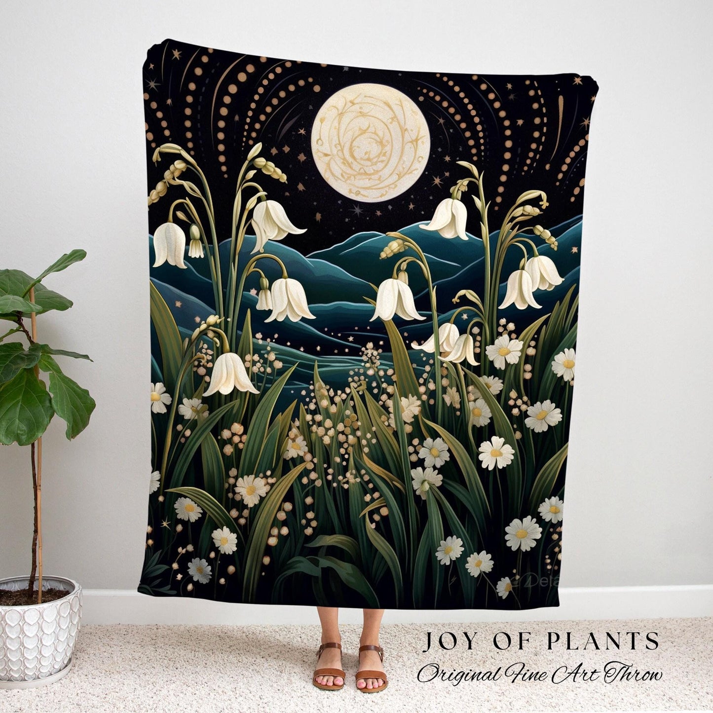 Lily of the Valley Birth Flower May Birthday Custom Gift | Woven Blanket Personalized Birth Month Flower Tapestry | March Lily of the Valley