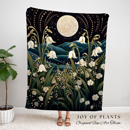 Lily of the Valley Birth Flower May Birthday Custom Gift | Woven Blanket Personalized Birth Month Flower Tapestry | March Lily of the Valley