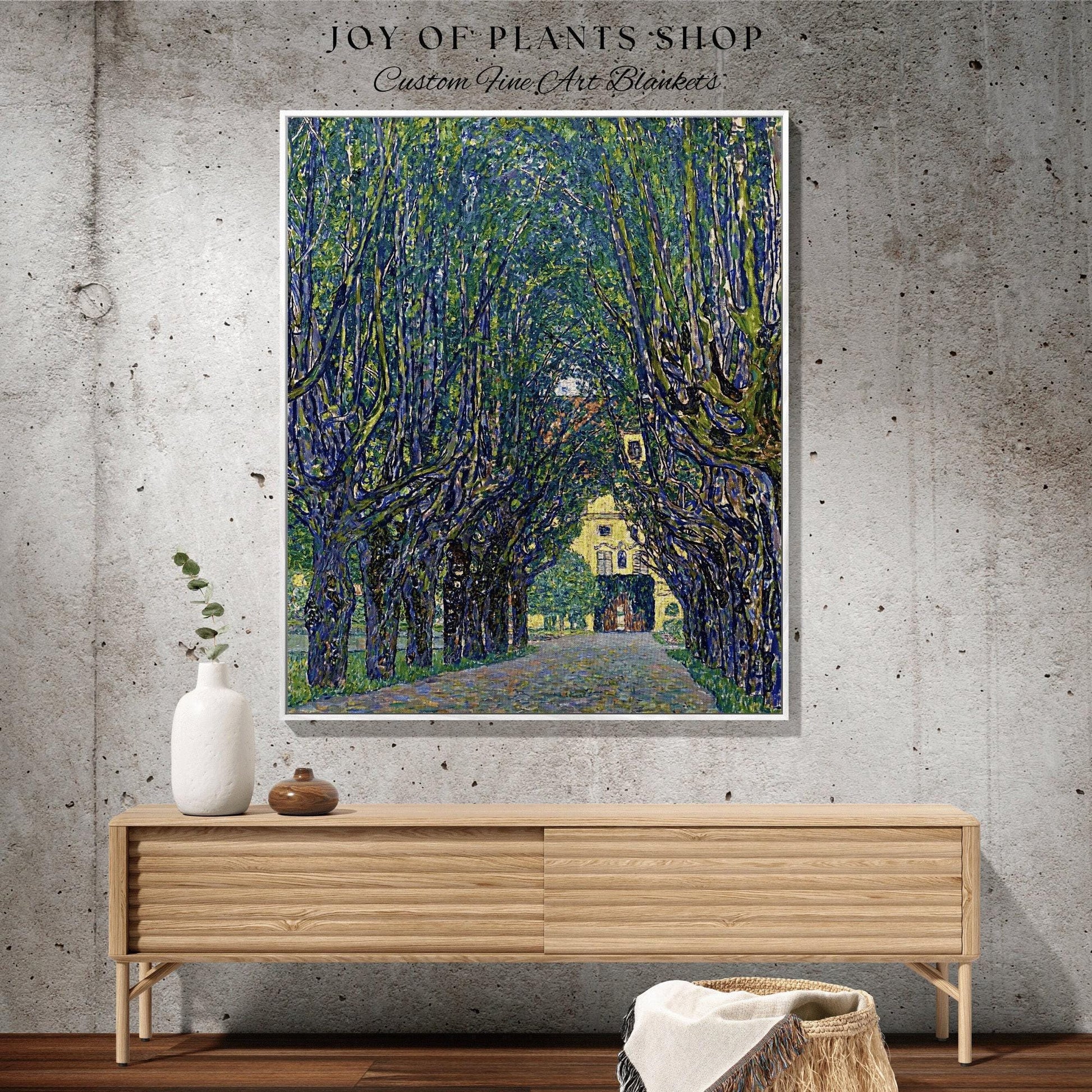 Gustav Klimt Tapestry Blanket Fine Art Painting 'Avenue of Schloss Kammer Park ' Gustav Klimt Wall Art Painting Blanket Maximalist Tapestry