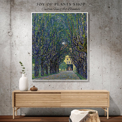 Gustav Klimt Tapestry Blanket Fine Art Painting 'Avenue of Schloss Kammer Park ' Gustav Klimt Wall Art Painting Blanket Maximalist Tapestry