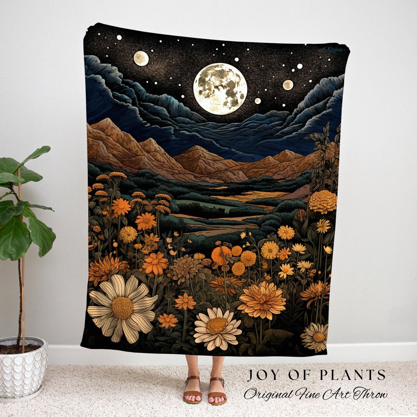 Marigold Birth Flower Custom October Birthday Gift | Woven Blanket Personalized Birth Month Flower Tapestry | Marigold Flower October Gift |