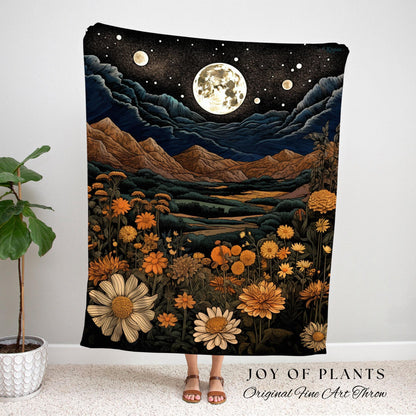 Marigold Birth Flower Custom October Birthday Gift | Woven Blanket Personalized Birth Month Flower Tapestry | Marigold Flower October Gift |