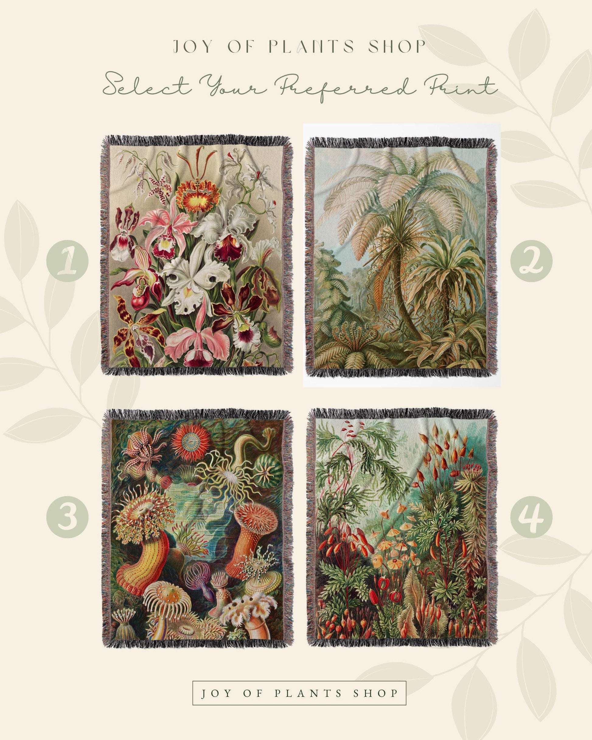 Maximalist Woven Tapestry | Orchid Flower Woven Blanket Vintage Art | Woven Throw Blanket | Vintage Floral Woven Blanket Maximalist Decor |