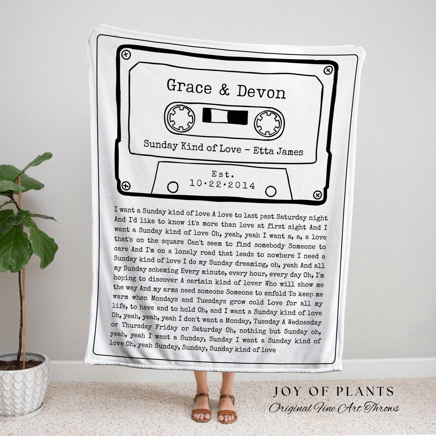 Our Song Custom Lyric Blanket Couples Tapestry Woven | Meaningful Anniversary Gift Personalized | Couples Blanket Custom Wedding Song Lyrics