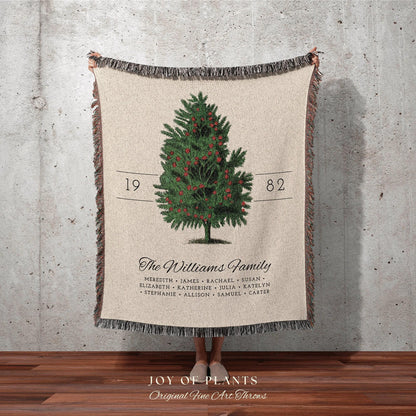 Custom Family Tree Throw Sentimental Keepsake Blanket Family Name Gift Personalized Tapestry Blanket with Names Thoughtful Gift for Mom Nana