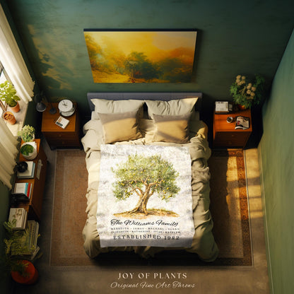 Rustic Family Name Tapestry Custom | Sentimental Family Heritage Personalized Housewarming Gift Mother's Day Custom Blanket for Grandparents