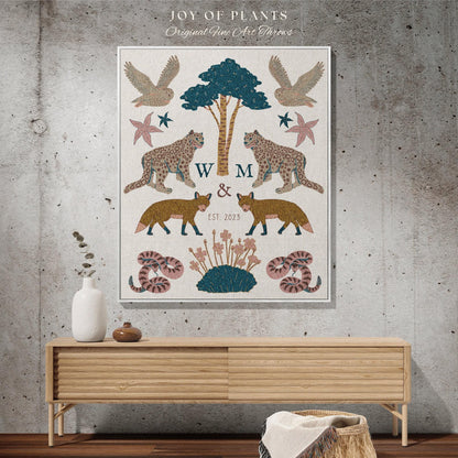 Minimalist Monogram Blanket Custom Anniversary Gift Cottagecore Wedding Initials Blanket Personalized Couples Gift Blanket Custom Tapestry |