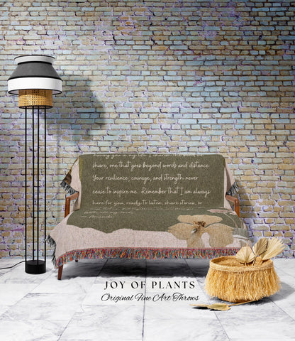 Personalized Letter to Loved One Blanket | Custom Handwriting Woven Throw Thoughtful Dad Custom Sentimental Gift for Grandpa and Grandma |