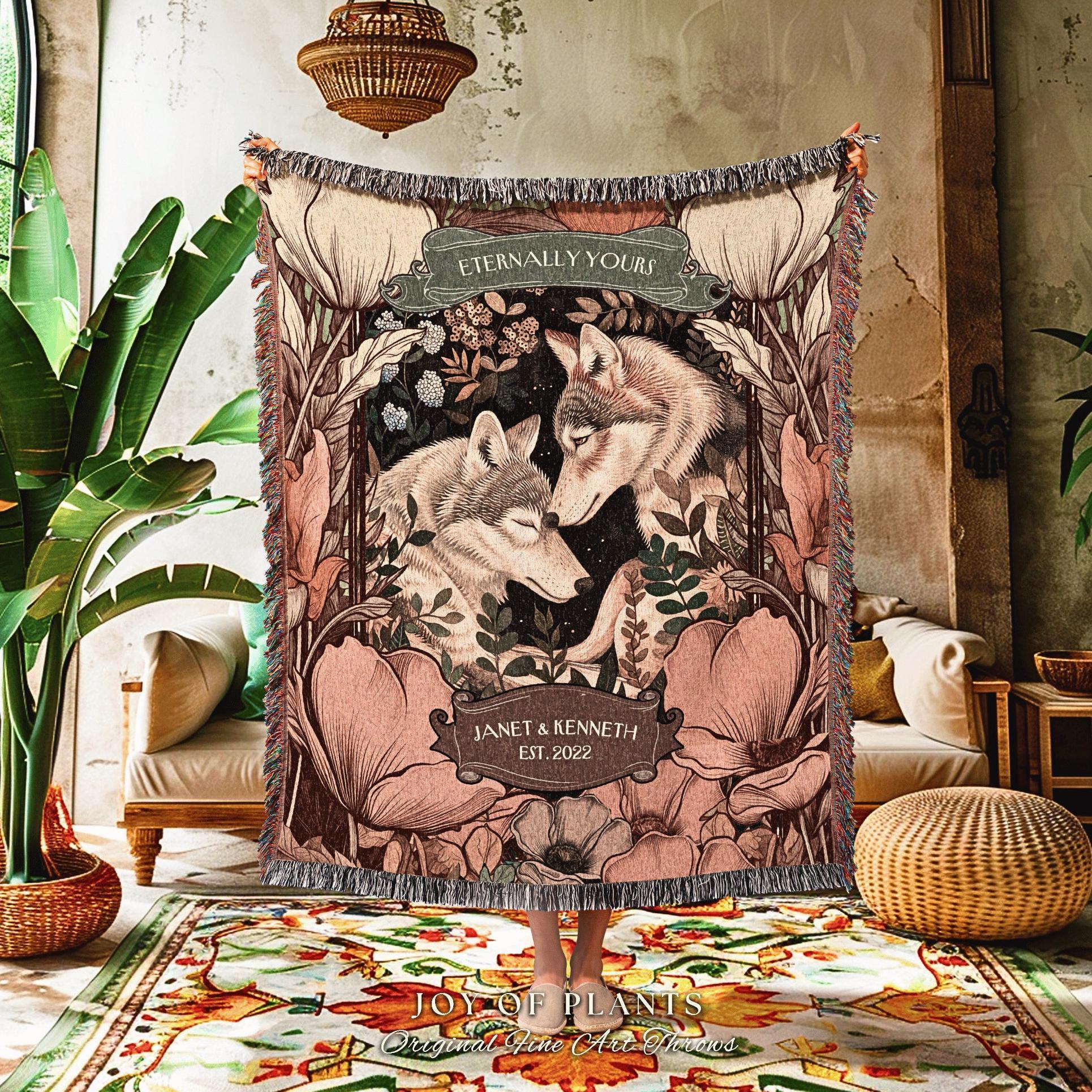 Romantic Relationship Blanket Custom | Outdoorsy Anniversary Gift Custom Woodland Blanket Ethereal Personalized Wedding Unique Couple Gift |