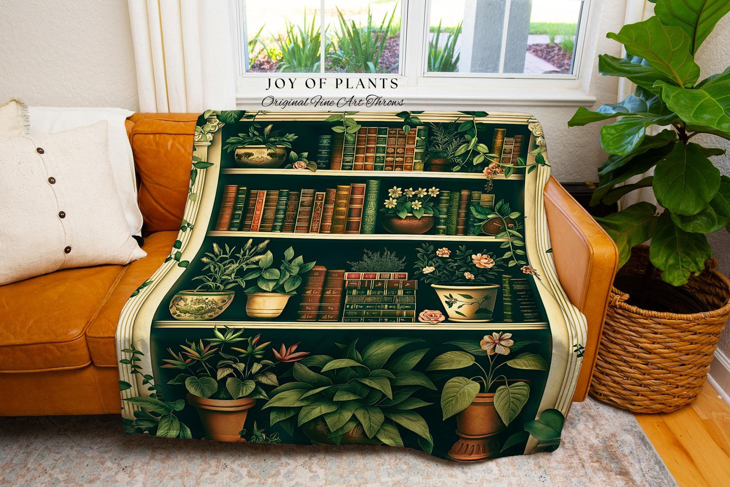 Cozy Aesthetic Woven Book Tapestry | Ethereal Cottagecore Whimsical Bedroom Magical Decor Reading Throw Blanket Dark Academia Botanical Boho