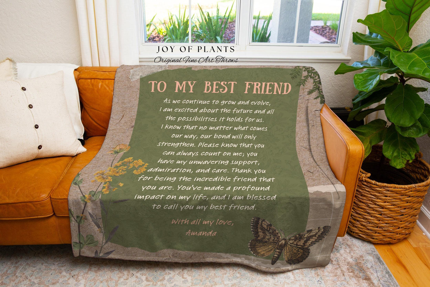 Best Friend Personalized Blanket | Custom Woven Throw Meaningful Papa Custom Gift for Grandpa I Love You Gift Bestie Appreciation Cute |