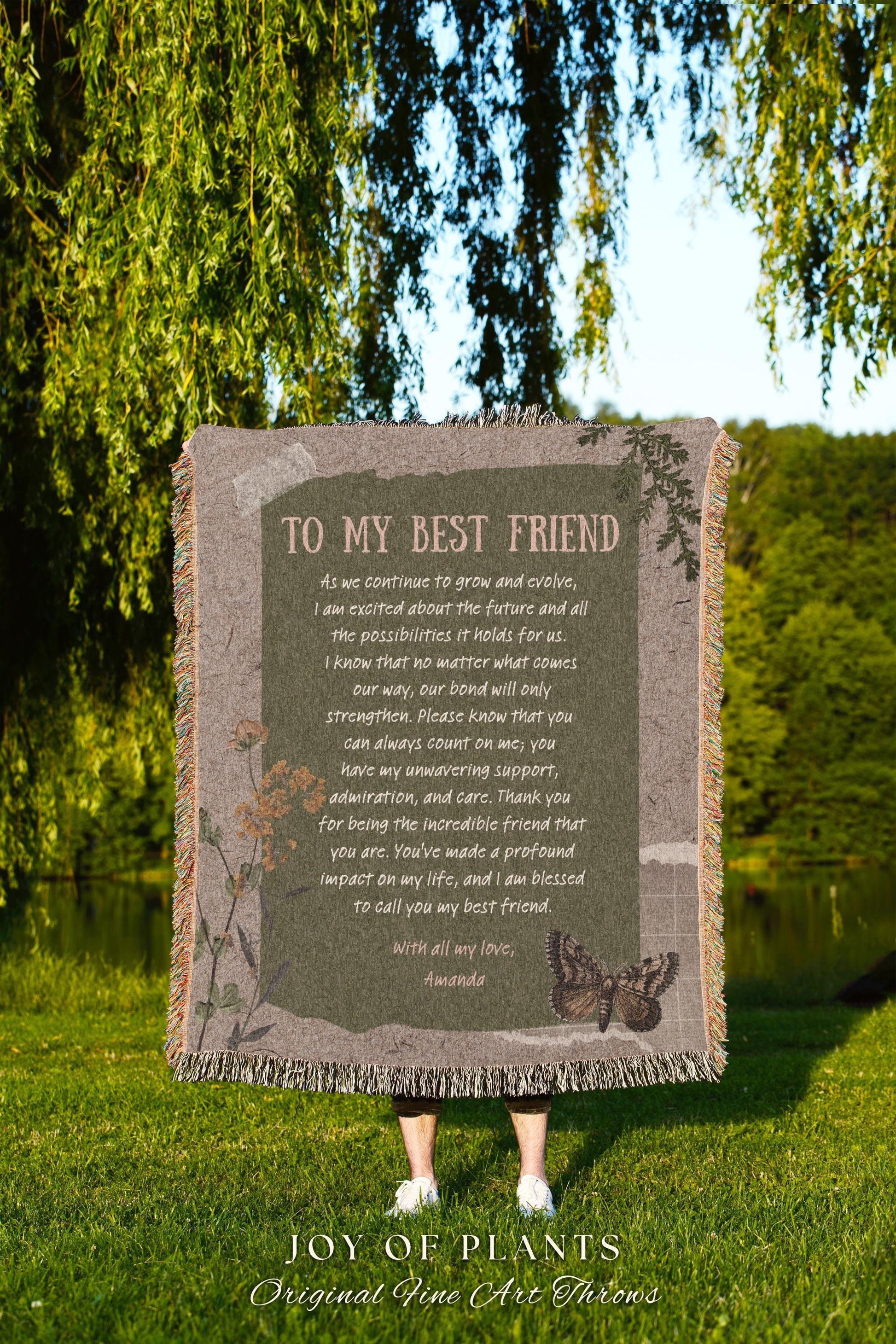 Best Friend Personalized Blanket | Custom Woven Throw Meaningful Papa Custom Gift for Grandpa I Love You Gift Bestie Appreciation Cute |