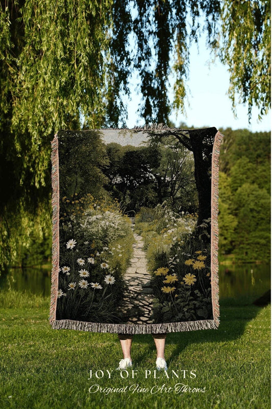 Woodland Cottagecore Tapestry | Goblincore Tapestry Blanket Botanical Fairy Grunge Room Decor Fairycore Floral Cottagecore Blanket Botanical