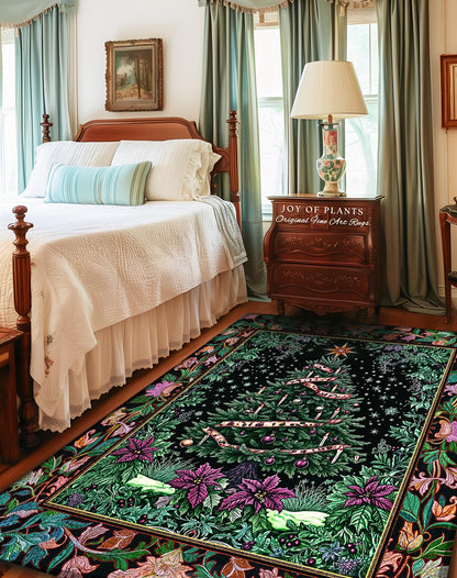 Dark Aesthetic Moody Xmas Tree Rug | Whimsigothic Holiday Festive Home Accent Area Rug Rustic Farmhouse Whimsical Decor for Christmas Boho |