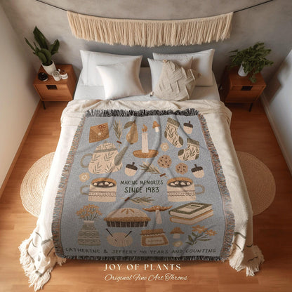 Gift for Anniversary Custom Couples Gift for Wife | Customized Anniversary Gift for Couple | Personalized Anniversary Tapestry Woven Blanket