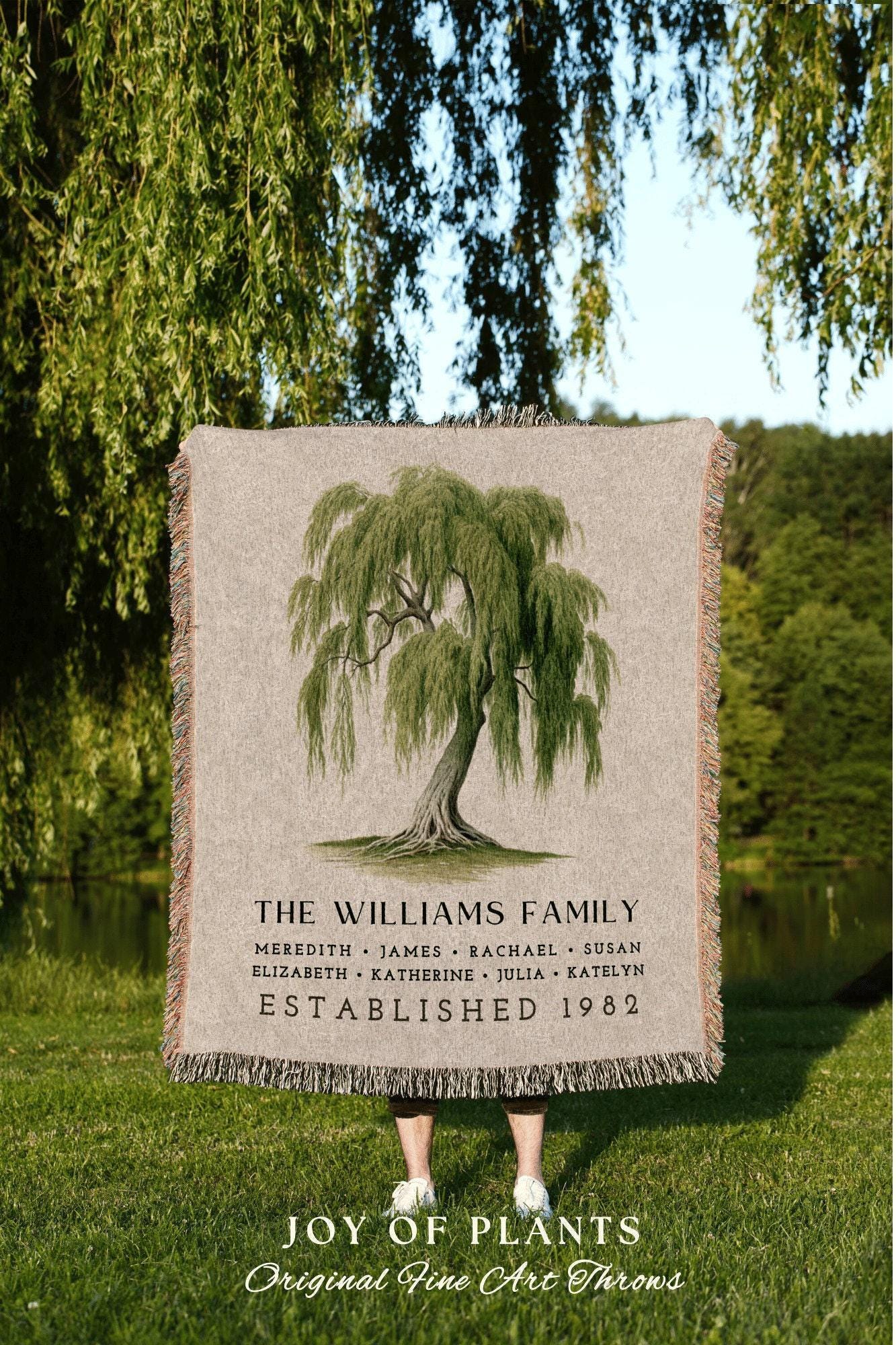 Meaningful Family Blanket Custom | Family Tree Gift Personalized Mother's Day Custom Blanket for Grandparents Sentimental Family Name Gift |