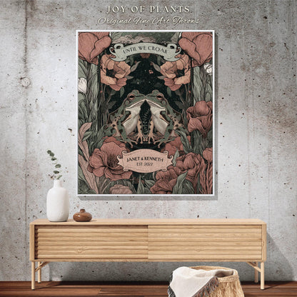 Mystic Woodland Frog Blanket Personalized | Cottagecore Frog Lovers Boho Tapestry Woven Throw Custom Anniversary Blanket Name Gift for Her