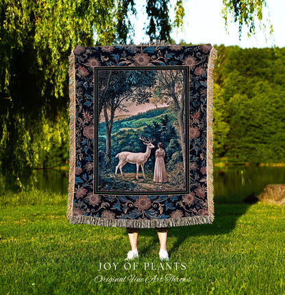 Romantic Landscape Storybook Tapestry | Fantasy Aesthetic Woven Wall Art Vintage Princess Blanket Whimsical Coquette Maximalist Renaissance