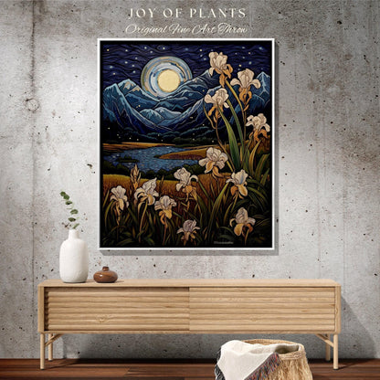 Iris Birth Flower February Birthday Custom Gift | Woven Blanket Personalized Birth Month Flower Tapestry | February Iris Flower Landscape |