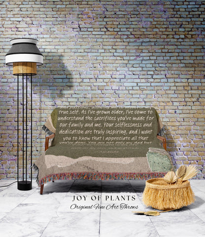 Letter to Dad Sentimental Custom Gift | Thoughtful Father's Day Personalized Woven Throw Meaningful Papa Custom Gift for Grandpa I Love You