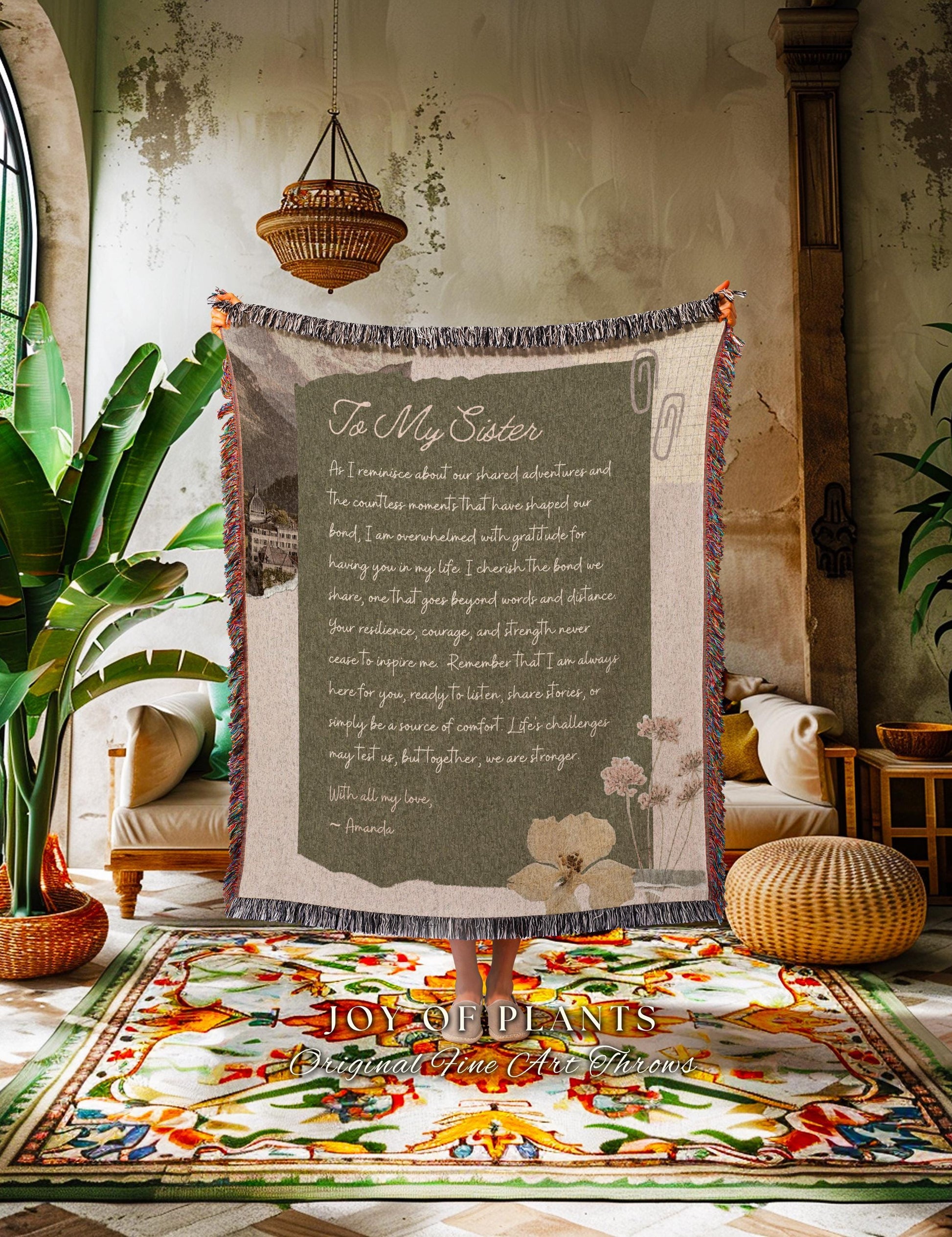 Personalized Letter to Loved One Blanket | Custom Handwriting Woven Throw Thoughtful Dad Custom Sentimental Gift for Grandpa and Grandma |