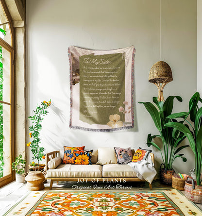 Personalized Letter to Loved One Blanket | Custom Handwriting Woven Throw Thoughtful Dad Custom Sentimental Gift for Grandpa and Grandma |