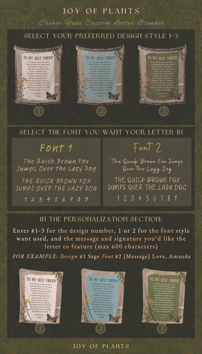 Best Friend Personalized Blanket | Custom Woven Throw Meaningful Papa Custom Gift for Grandpa I Love You Gift Bestie Appreciation Cute |