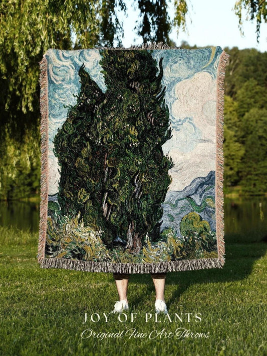 Vincent Van Gogh Woven Throw Blanket | Dark Academia Tapestry Aesthetic | Nature Woven Blanket | Art Teacher Gift | Custom Painting Blanket
