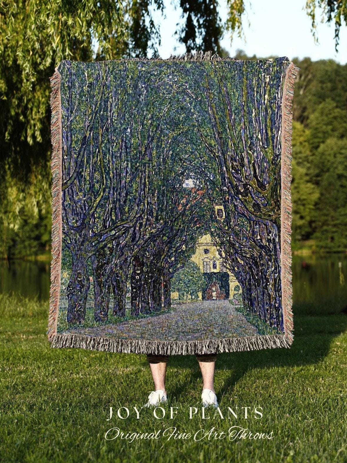 Gustav Klimt Tapestry Blanket Fine Art Painting 'Avenue of Schloss Kammer Park ' Gustav Klimt Wall Art Painting Blanket Maximalist Tapestry