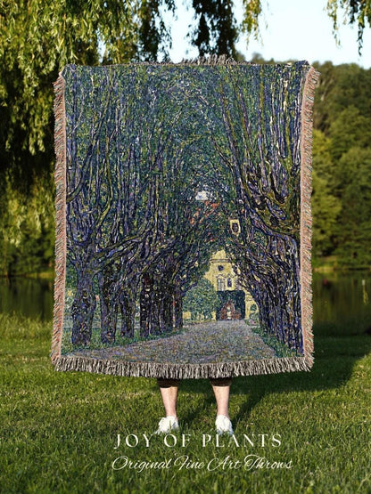 Gustav Klimt Tapestry Blanket Fine Art Painting 'Avenue of Schloss Kammer Park ' Gustav Klimt Wall Art Painting Blanket Maximalist Tapestry