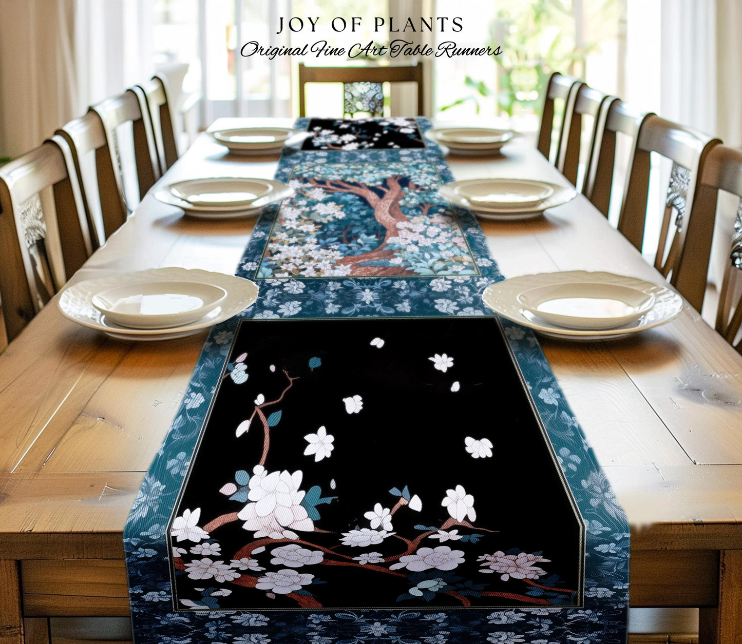 Bohemian Tree Table Runner Magical Aesthetic Folklore Forest Ethereal | Nature Inspired Woodland Magic Wildflower Fairycore Dining Room Boho