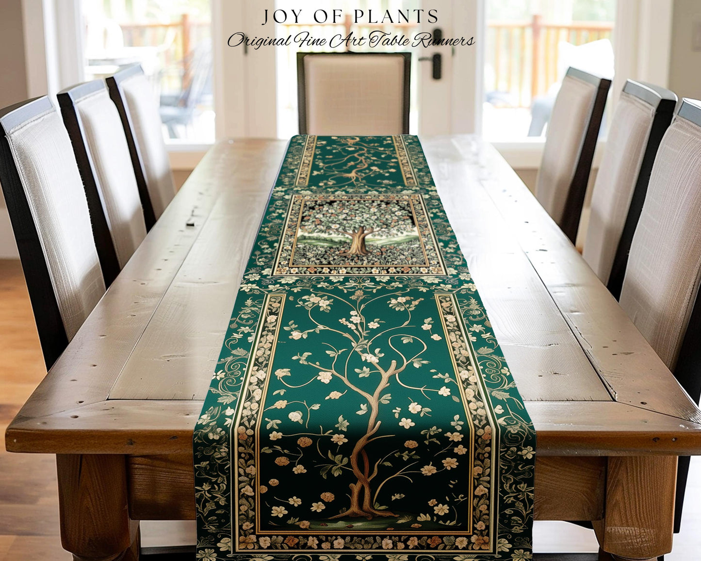 Fairytale Garden Timeless Table Accent | Storybook Botanical Medieval Rustic Legacy Folklore Romantic Cottage Inspired Cozy Earthy Runner |
