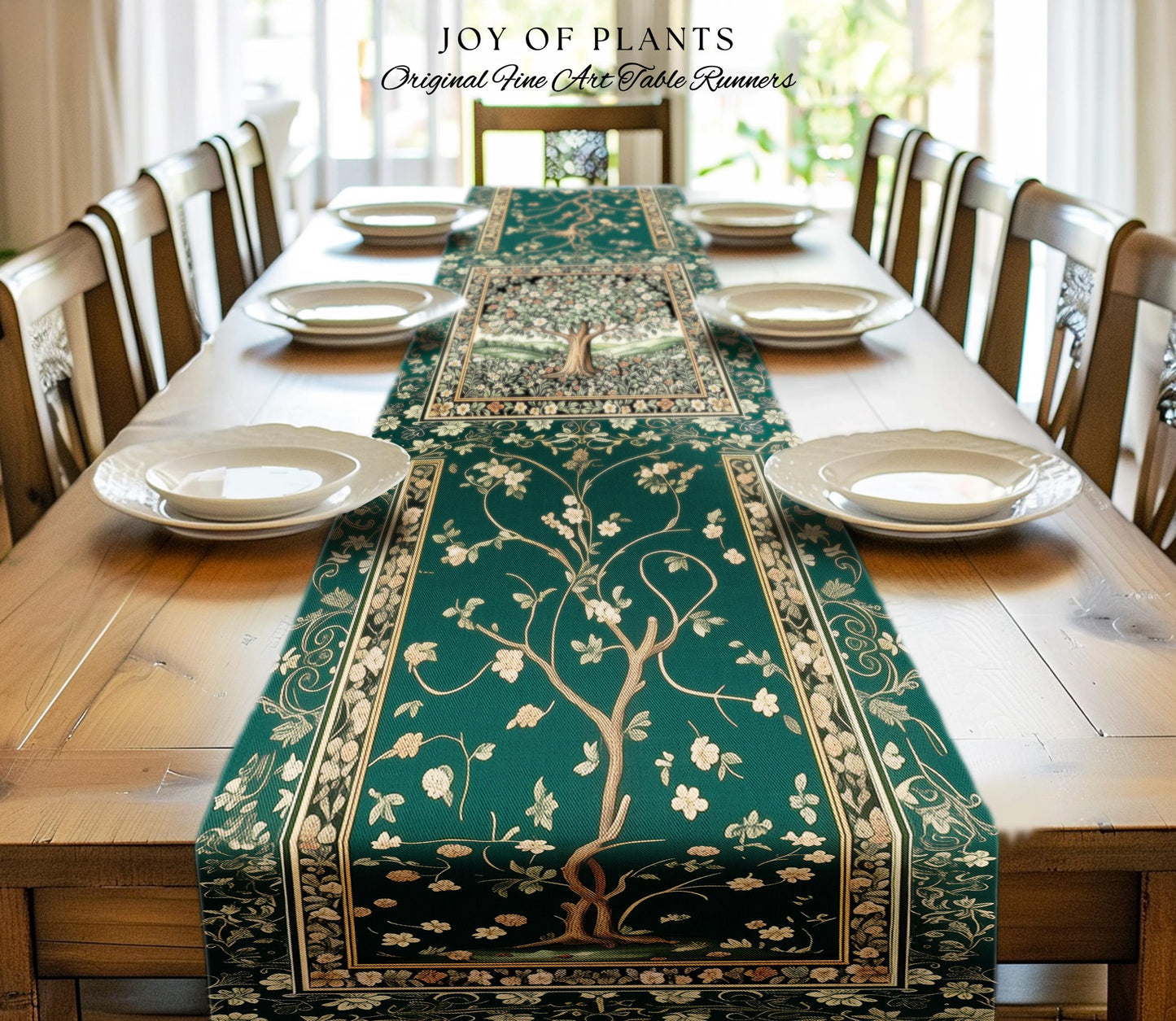 Fairytale Garden Timeless Table Accent | Storybook Botanical Medieval Rustic Legacy Folklore Romantic Cottage Inspired Cozy Earthy Runner |