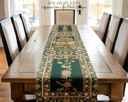 Botanical Tree of Life Table Runner | Ornate Floral Heritage Decor Vintage Nature Aesthetic Cottagecore Fairycore Dining Room Woodland Boho