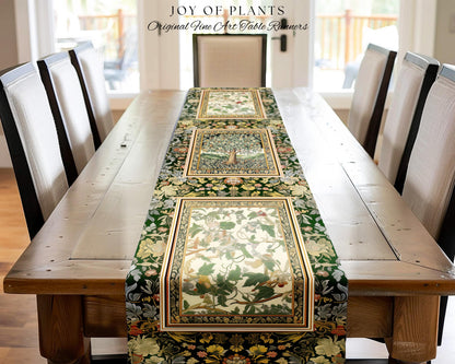 Rustic Fairytale Tree Table Runner | Cozy Enchanted Nature Romantic Forest Ethereal Vintage Floral Woodland Storybook Dreamy Whimsical Magic