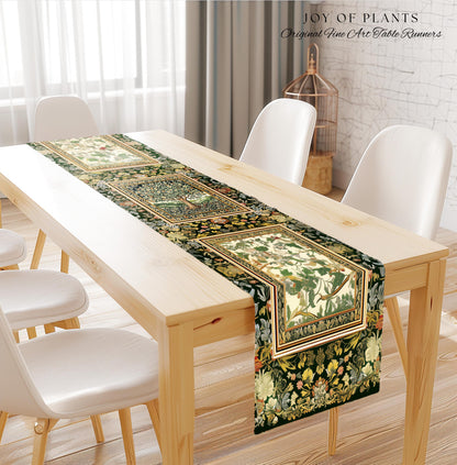 Rustic Fairytale Tree Table Runner | Cozy Enchanted Nature Romantic Forest Ethereal Vintage Floral Woodland Storybook Dreamy Whimsical Magic
