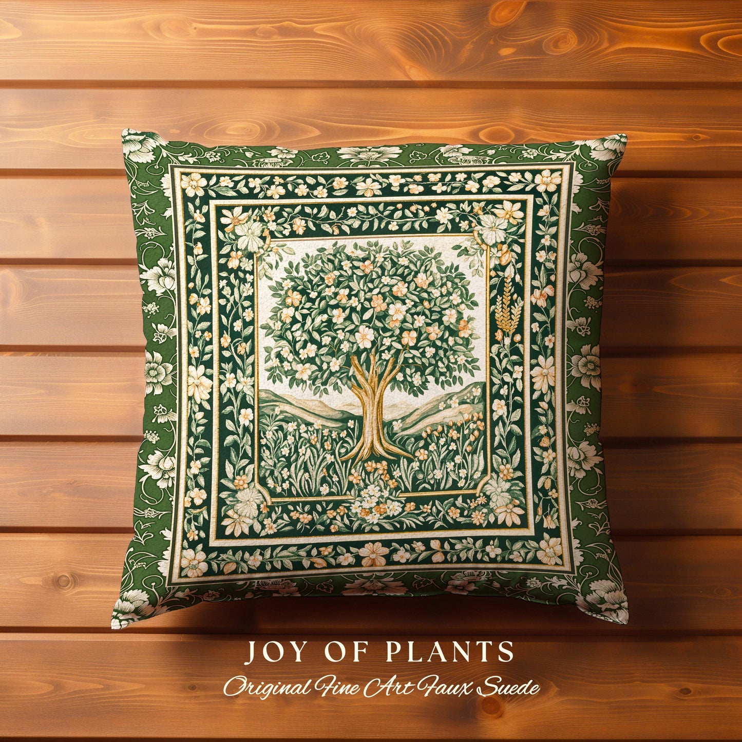 Enchanted Garden Folklore Tree Tapestry Pillow Decorative Throw Cushion