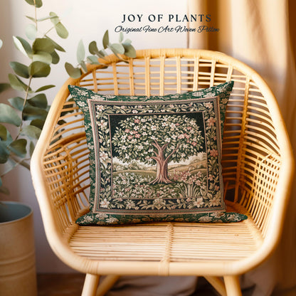Botanical Tree of Life Decorative Tree Cushion Tapestry Throw Pillow