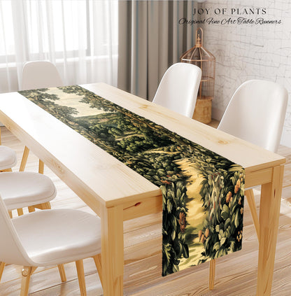 Renaissance Aesthetic Table Runner | Whimsical Fairytale Botanical Magic Garden Fairycore Woodland Dining Room Natural Elegance Altar Cloth