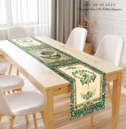 Romantic Ornate Botanical Countryside Table | Victorian Antique Botanical Accent French Garden Runner Chateau Floral Heritage Classical |