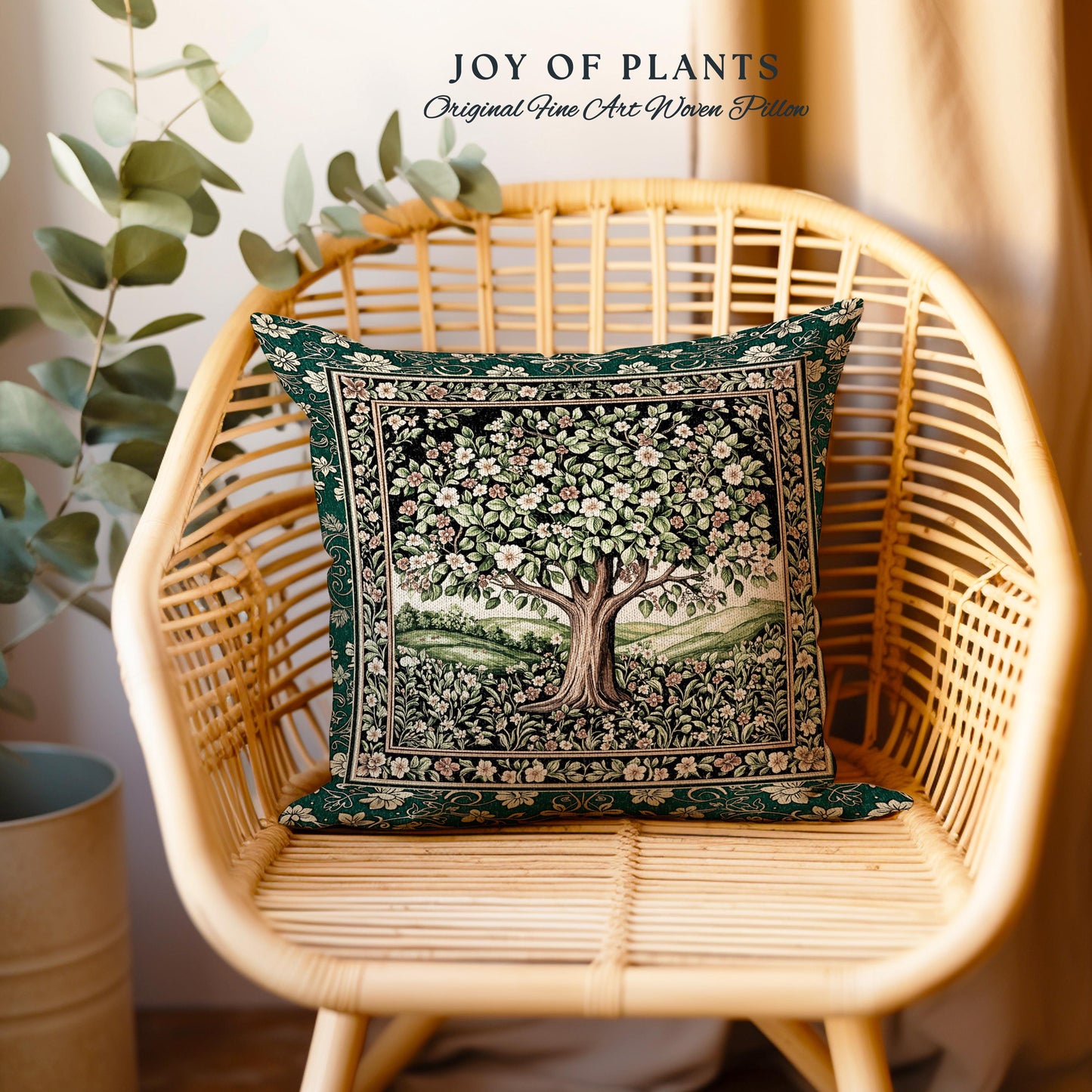 Fairytale Garden Timeless Tree Tapestry Pillow Decorative Throw Cushion