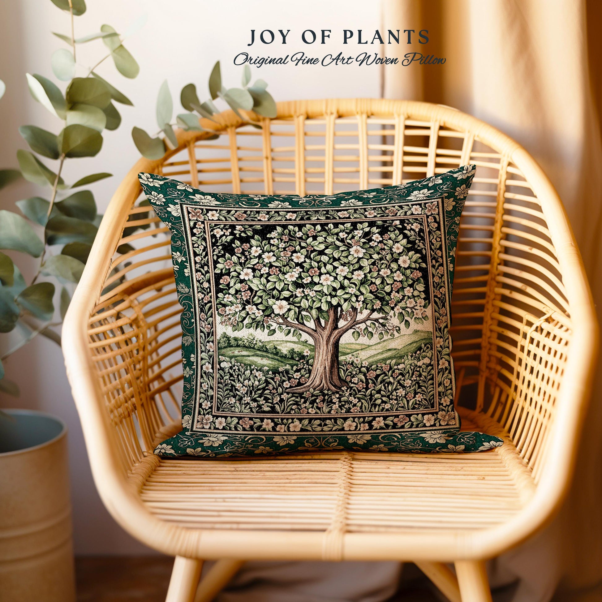Fairytale Garden Timeless Tree Tapestry Pillow Decorative Throw Cushion