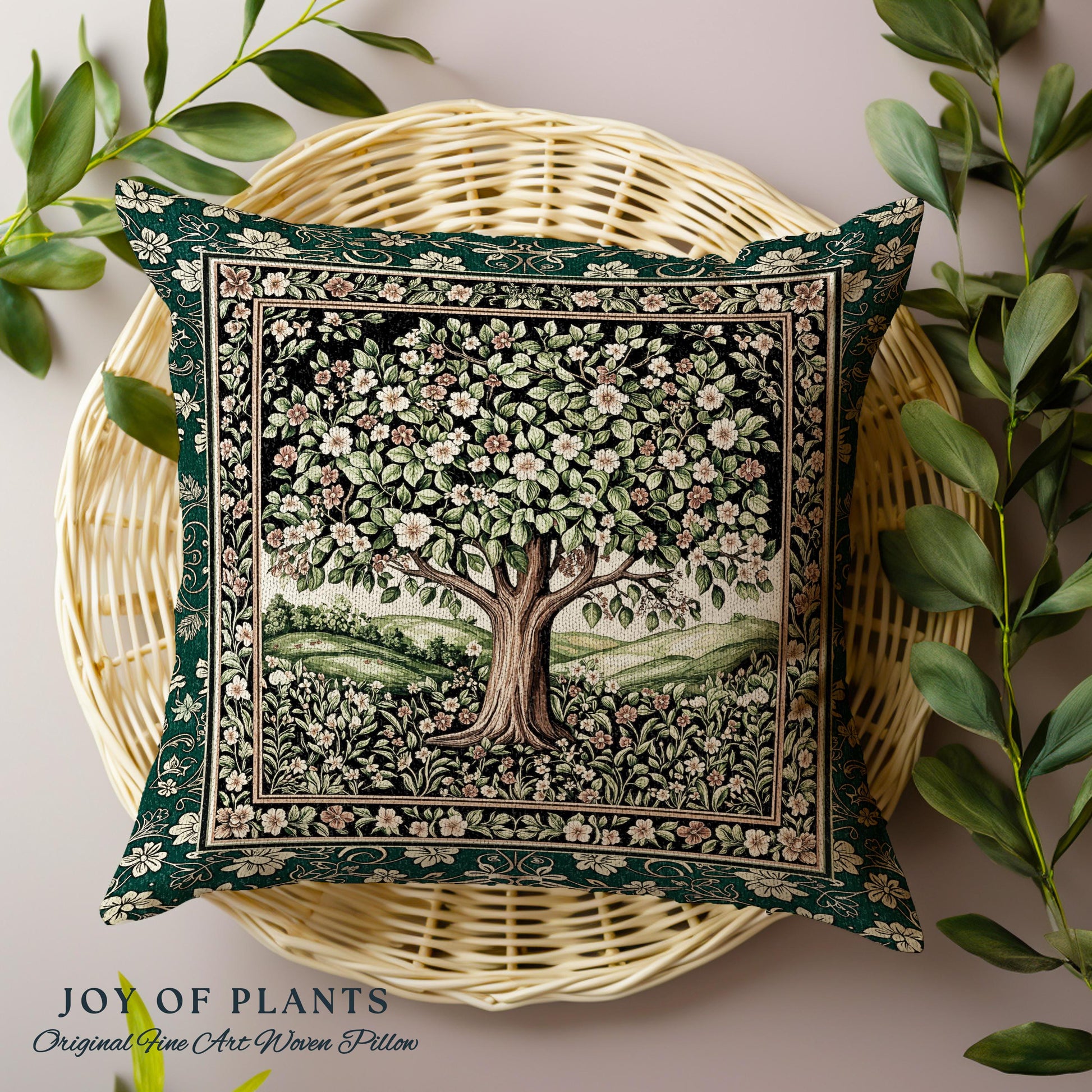 Fairytale Garden Timeless Tree Tapestry Pillow Decorative Throw Cushion