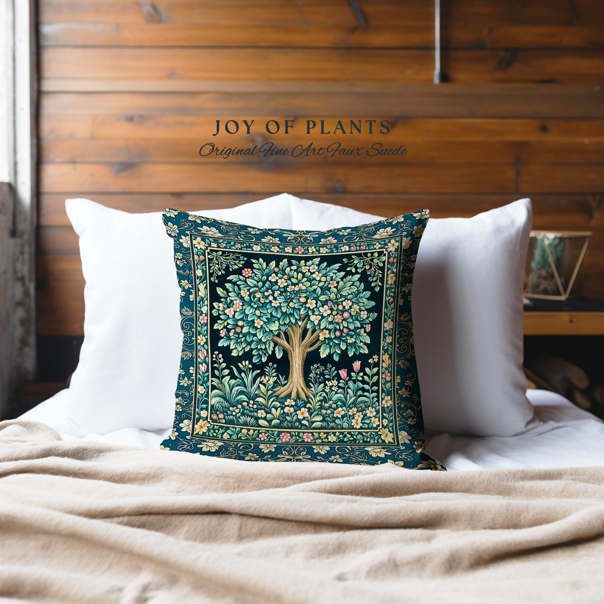 Folklore Forest Storybook Decorative Tree Cushion Tapestry Throw Pillow