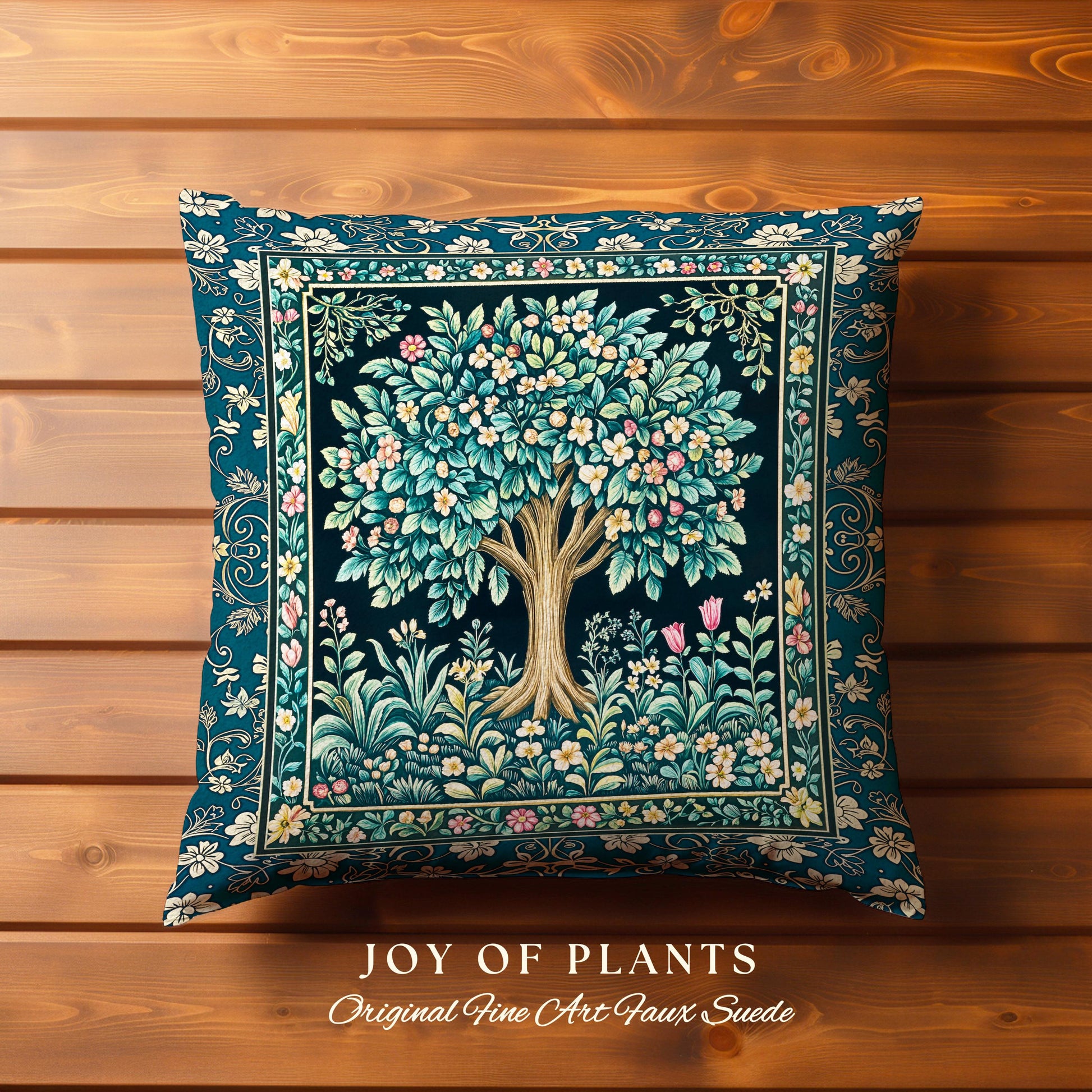 Folklore Forest Storybook Decorative Tree Cushion Tapestry Throw Pillow