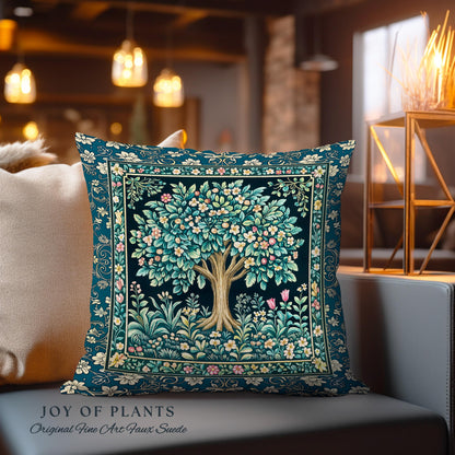 Folklore Forest Storybook Decorative Tree Cushion Tapestry Throw Pillow