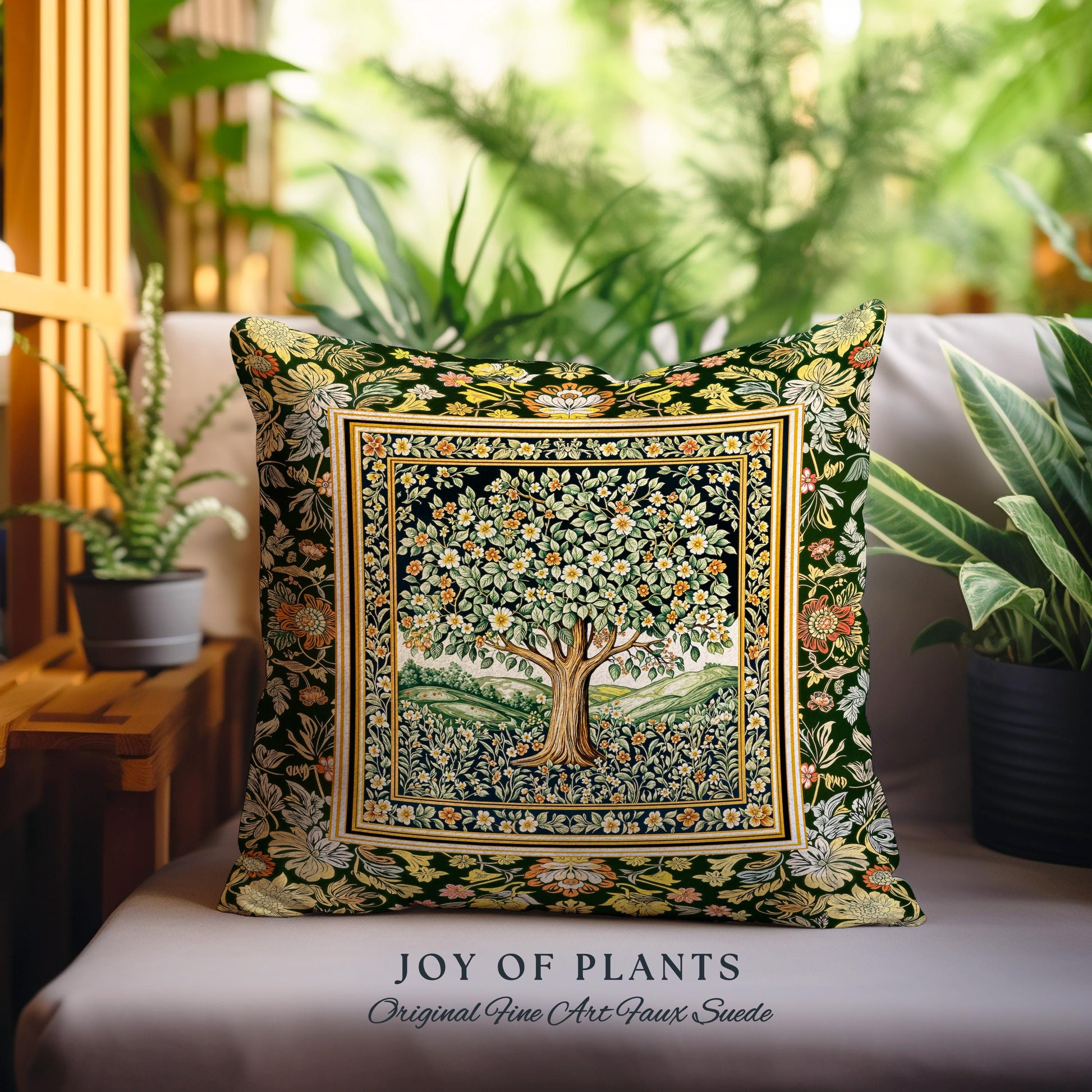 Rustic Fairytale Tree Tapestry Pillow Decorative Throw Cushion