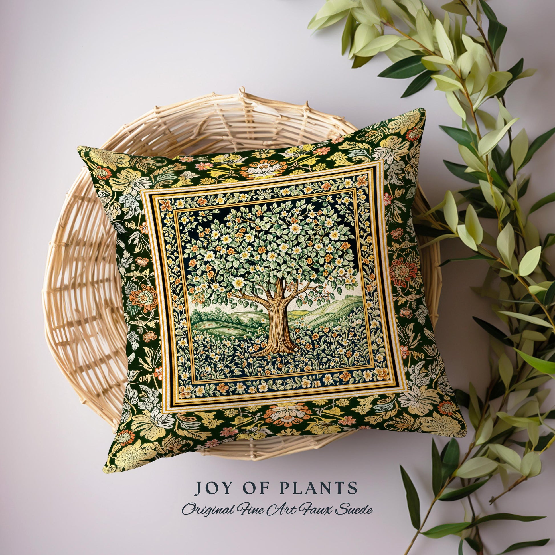 Rustic Fairytale Tree Tapestry Pillow Decorative Throw Cushion