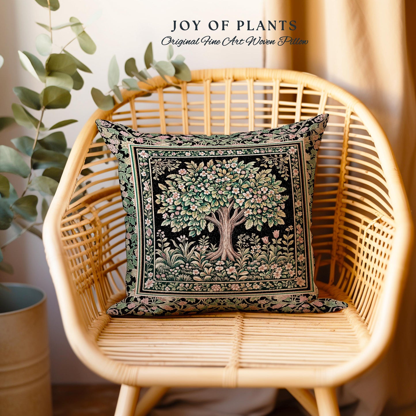 Fairy Garden Tree of Life Decorative Cushion Tapestry Throw Pillow