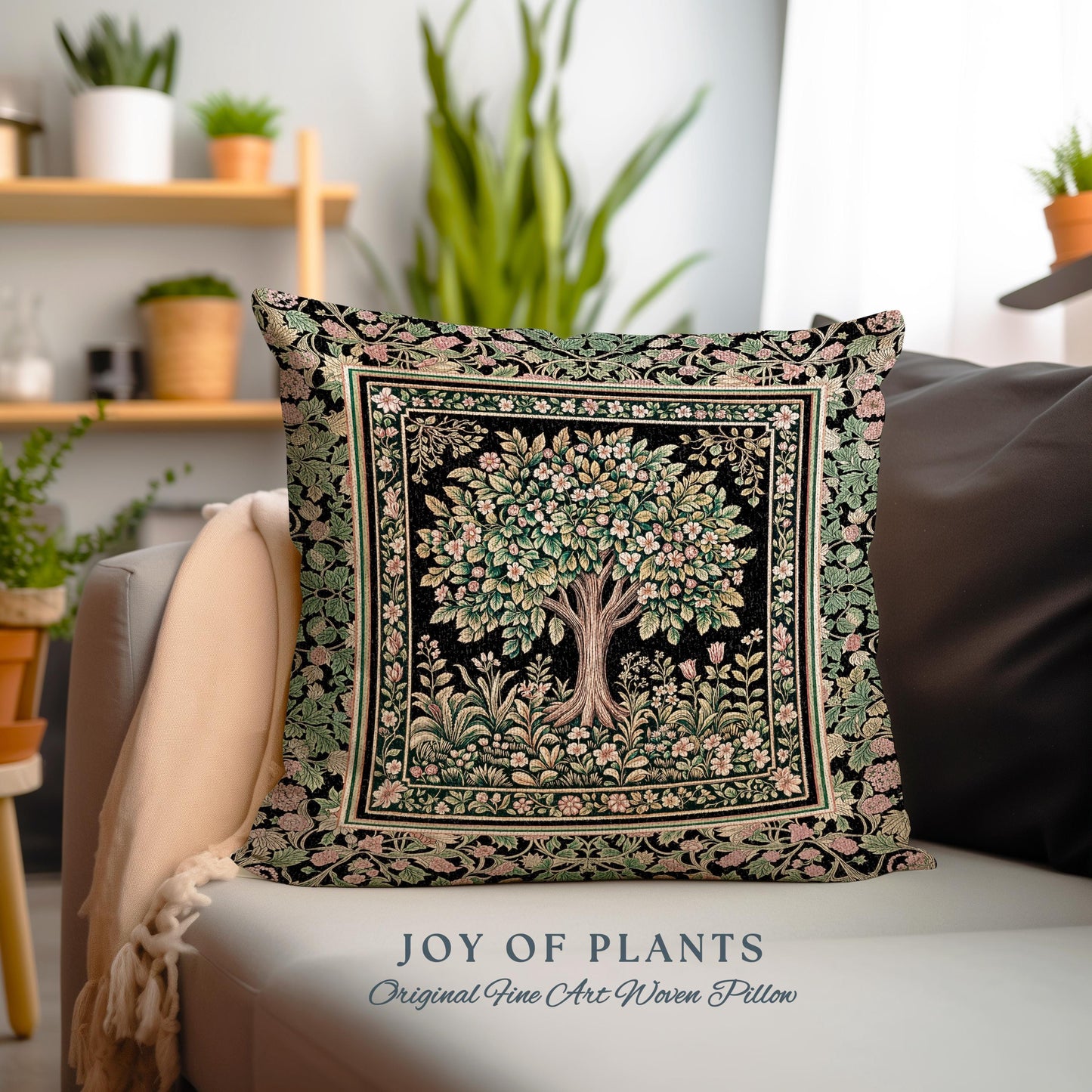 Fairy Garden Tree of Life Decorative Cushion Tapestry Throw Pillow